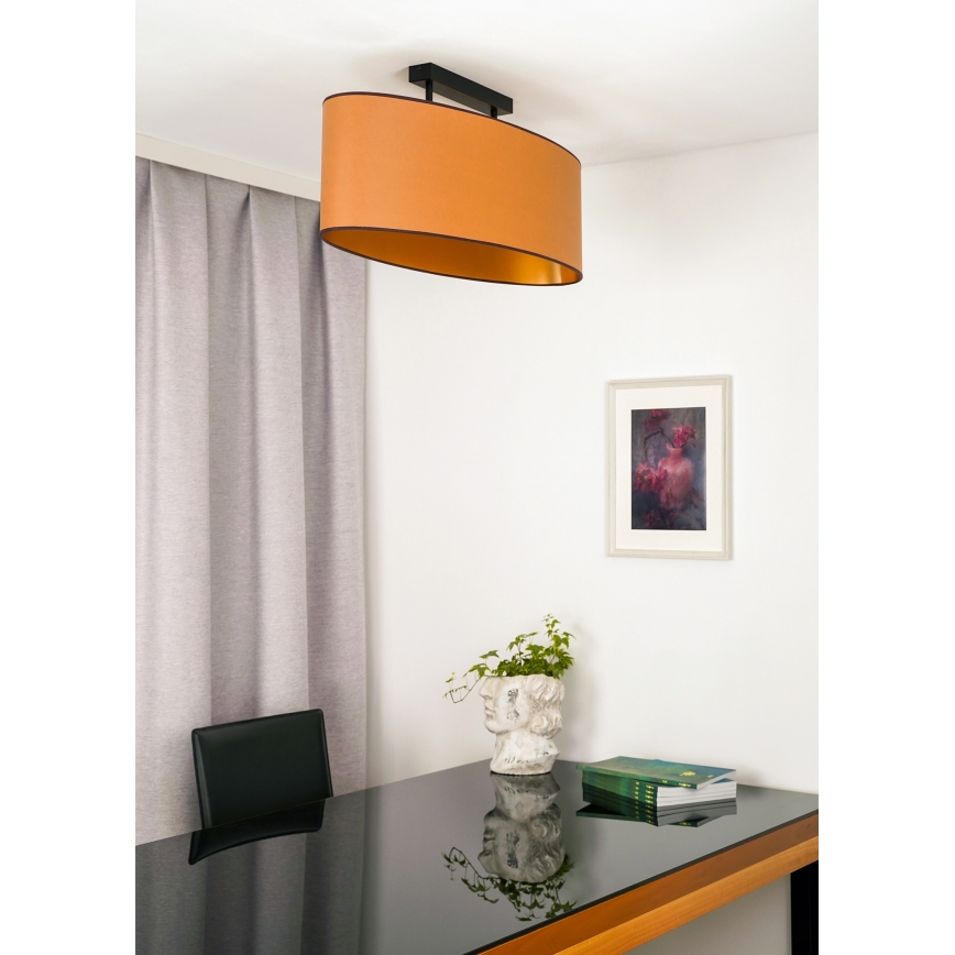 Duolla - Lámpara de techo OVAL VEGAN 2xE27/15W/230V marrón