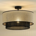 Duolla - Lámpara de techo RATTAN YUTE 1xE27/15W/230V diá. 45 cm color crema/negro