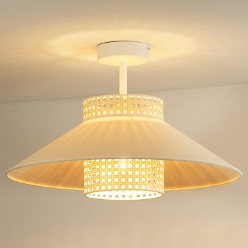 Duolla - Lámpara de techo RIO RATTAN 1xE27/15W/230V diá. 45 cm beige/ratán