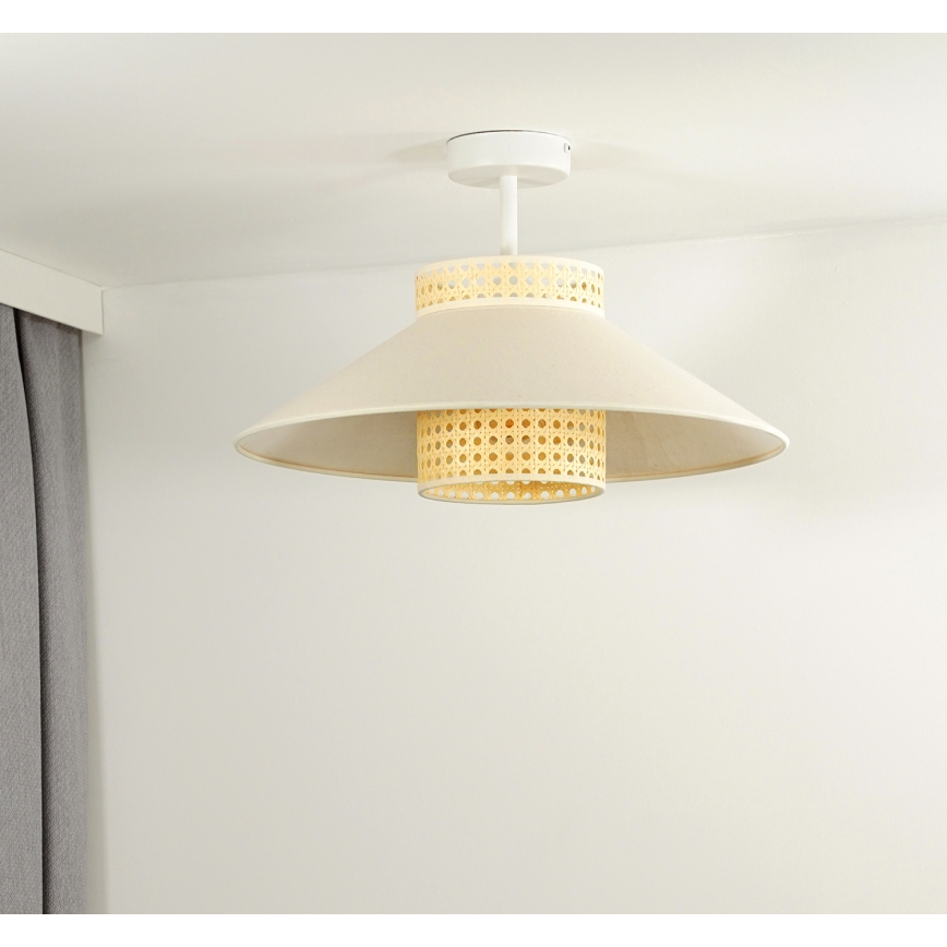 Duolla - Lámpara de techo RIO RATTAN 1xE27/15W/230V diá. 45 cm beige/ratán