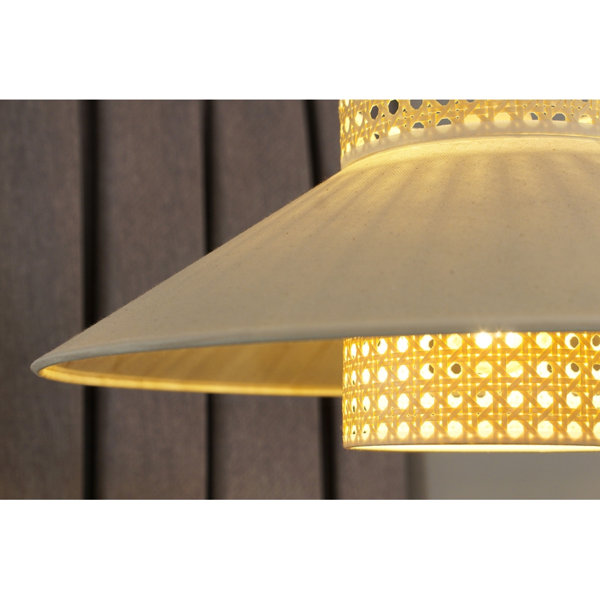 Duolla - Lámpara de techo RIO RATTAN 1xE27/15W/230V diá. 45 cm beige/ratán