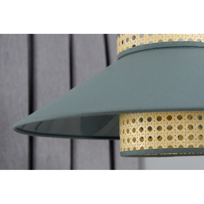 Duolla - Lámpara de techo RIO RATTAN 1xE27/15W/230V diá. 45 cm verde/ratán