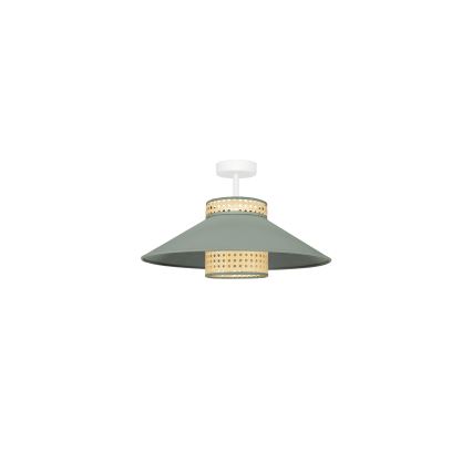 Duolla - Lámpara de techo RIO RATTAN 1xE27/15W/230V diá. 45 cm verde/ratán