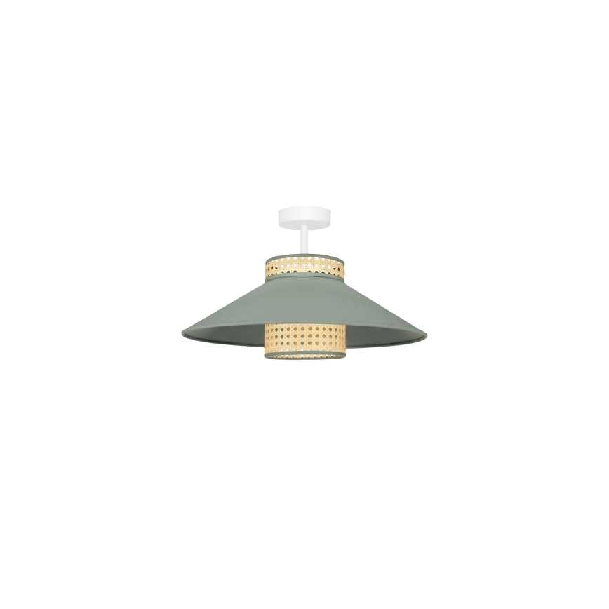 Duolla - Lámpara de techo RIO RATTAN 1xE27/15W/230V diá. 45 cm verde/ratán