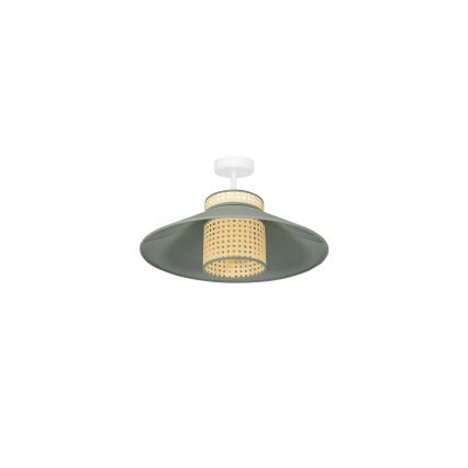 Duolla - Lámpara de techo RIO RATTAN 1xE27/15W/230V diá. 45 cm verde/ratán