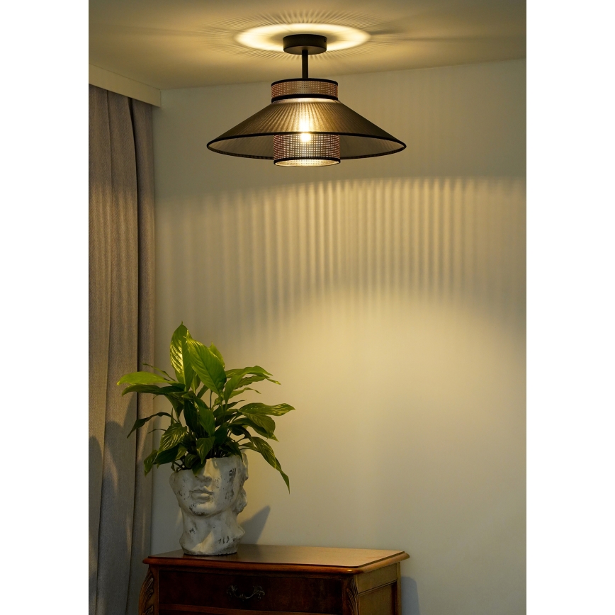 Duolla - Lámpara de techo RIO SHINY 1xE27/15W/230V diá. 45 cm negro/cobre