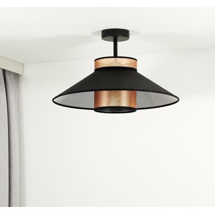 Duolla - Lámpara de techo RIO SHINY 1xE27/15W/230V diá. 45 cm negro/cobre