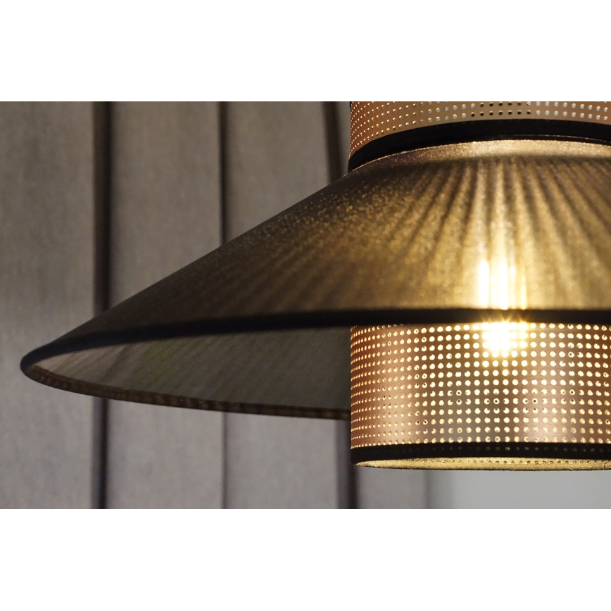 Duolla - Lámpara de techo RIO SHINY 1xE27/15W/230V diá. 45 cm negro/cobre