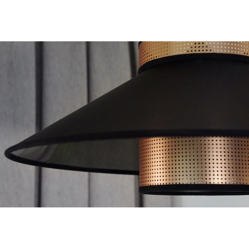 Duolla - Lámpara de techo RIO SHINY 1xE27/15W/230V diá. 45 cm negro/cobre