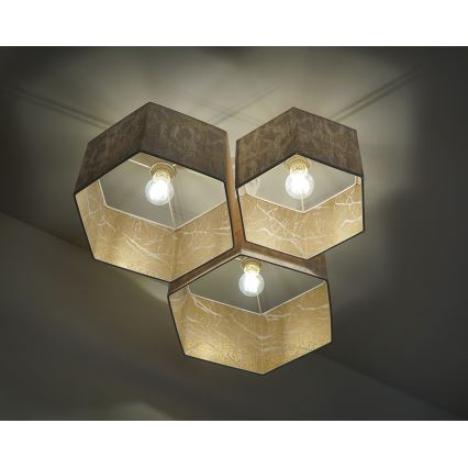 Duolla - Lámpara de techo ROLLER TRIO HEX 3xE27/15W/230V blanco/dorado