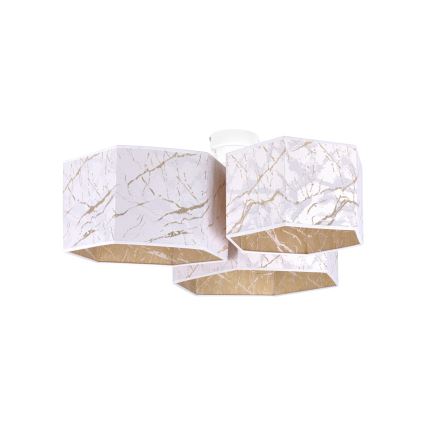 Duolla - Lámpara de techo ROLLER TRIO HEX 3xE27/15W/230V blanco/dorado
