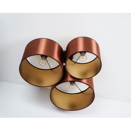 Duolla - Lámpara de techo ROLLER TRIO SHINY 3xE27/15W/230V cobre/dorado