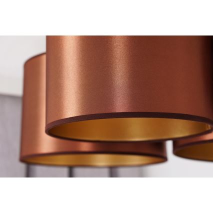 Duolla - Lámpara de techo ROLLER TRIO SHINY 3xE27/15W/230V cobre/dorado