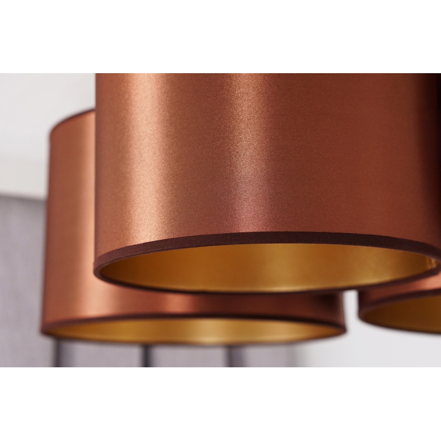Duolla - Lámpara de techo ROLLER TRIO SHINY 3xE27/15W/230V cobre/dorado