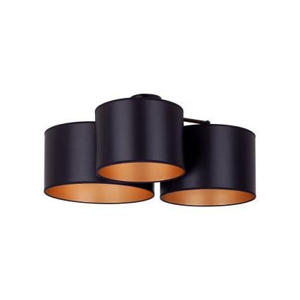 Duolla - Lámpara de techo ROLLER TRIO SHINY 3xE27/15W/230V negro/dorado