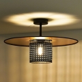 Duolla - Lámpara de techo TOKYO RATTAN 1xE27/15W/230V diá. 50 cm dorado/negro