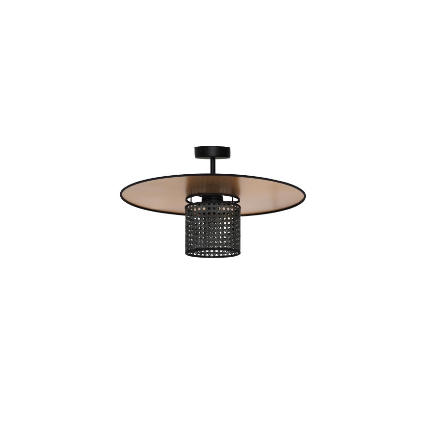 Duolla - Lámpara de techo TOKYO RATTAN 1xE27/15W/230V diá. 50 cm dorado/negro