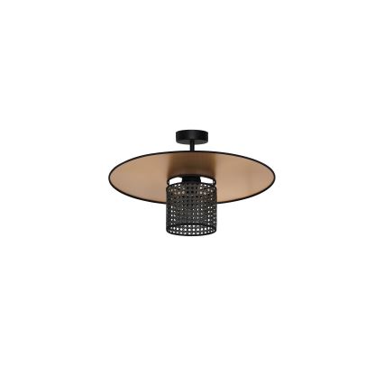 Duolla - Lámpara de techo TOKYO RATTAN 1xE27/15W/230V diá. 50 cm dorado/negro