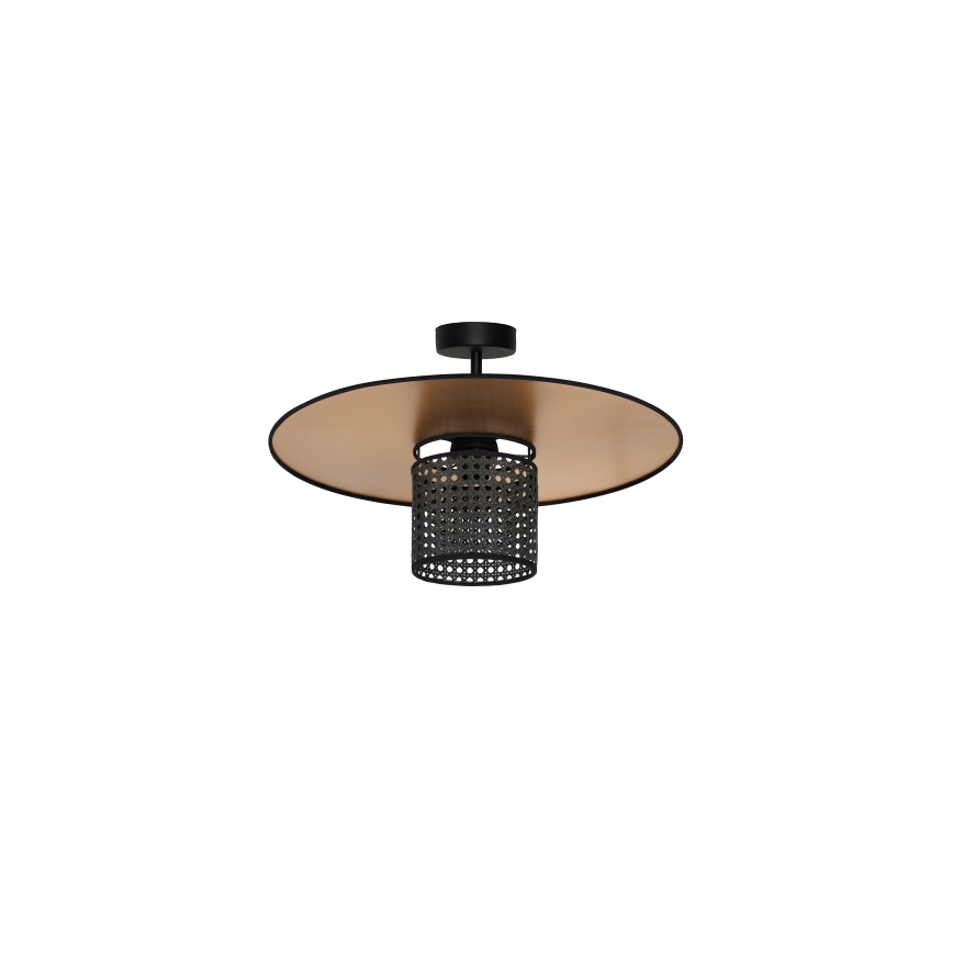 Duolla - Lámpara de techo TOKYO RATTAN 1xE27/15W/230V diá. 50 cm dorado/negro