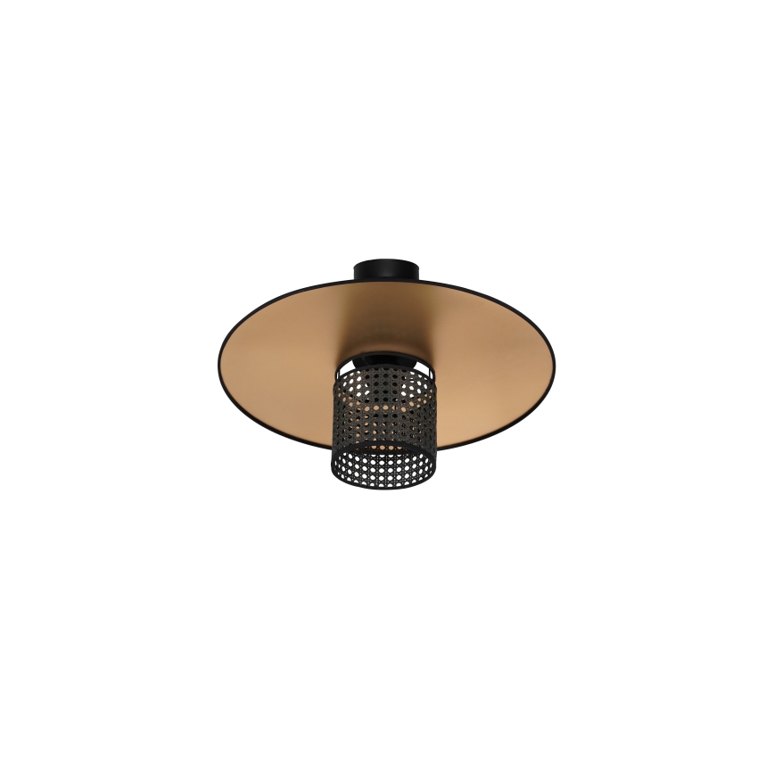 Duolla - Lámpara de techo TOKYO RATTAN 1xE27/15W/230V diá. 50 cm dorado/negro