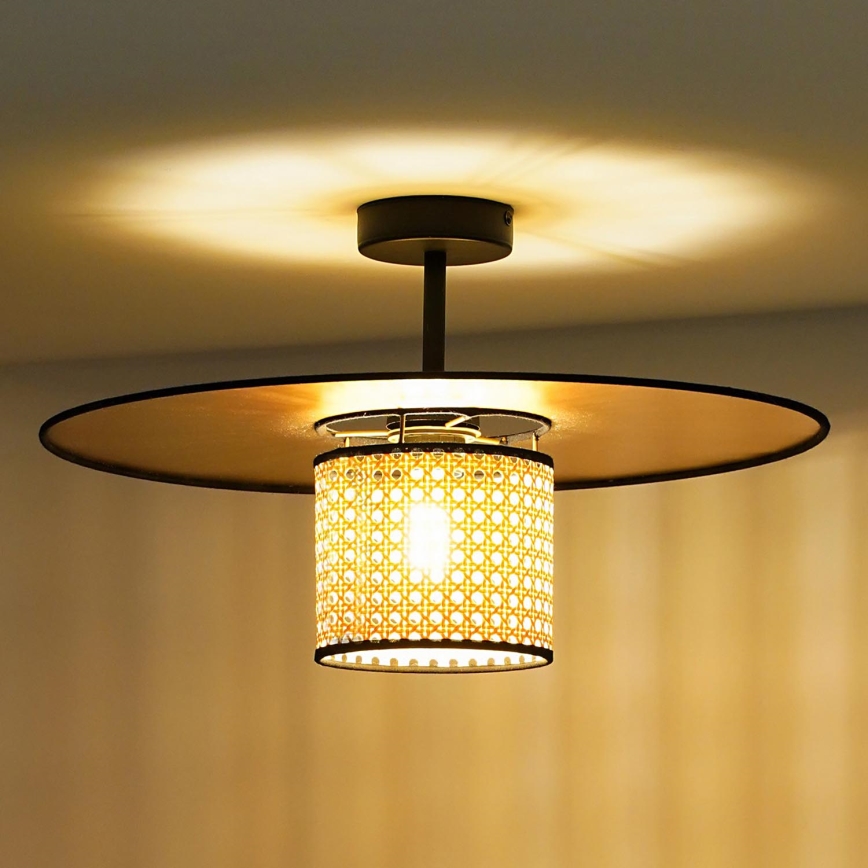 Duolla - Lámpara de techo TOKYO RATTAN 1xE27/15W/230V diá. 50 cm dorado/ratán
