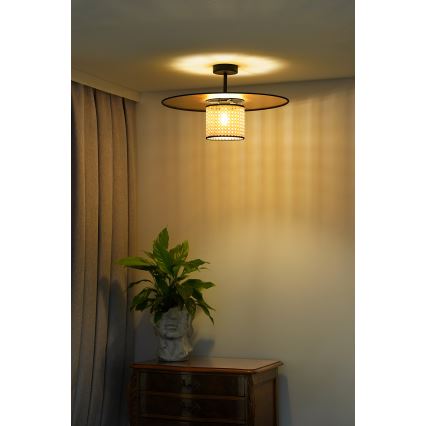 Duolla - Lámpara de techo TOKYO RATTAN 1xE27/15W/230V diá. 50 cm dorado/ratán