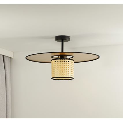 Duolla - Lámpara de techo TOKYO RATTAN 1xE27/15W/230V diá. 50 cm dorado/ratán