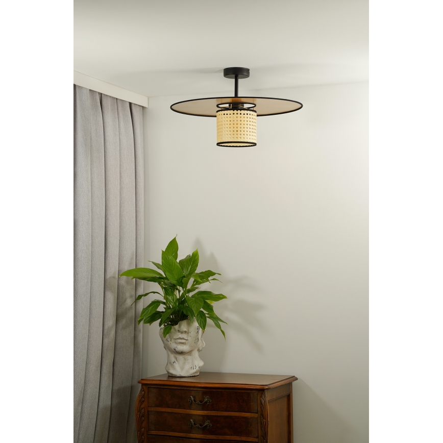 Duolla - Lámpara de techo TOKYO RATTAN 1xE27/15W/230V diá. 50 cm dorado/ratán