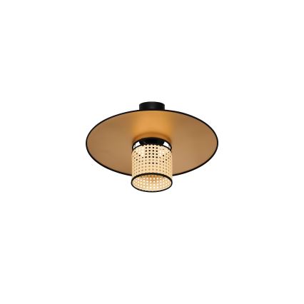 Duolla - Lámpara de techo TOKYO RATTAN 1xE27/15W/230V diá. 50 cm dorado/ratán