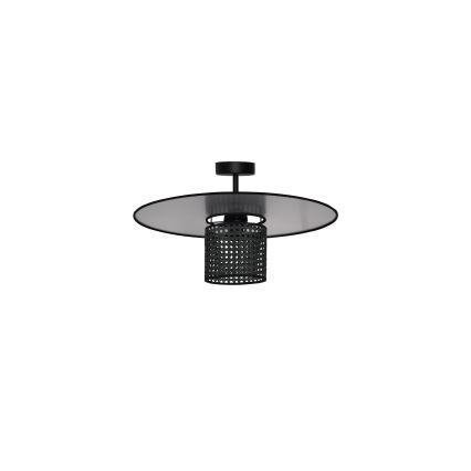 Duolla - Lámpara de techo TOKYO RATTAN 1xE27/15W/230V diá. 50 cm negro/plata