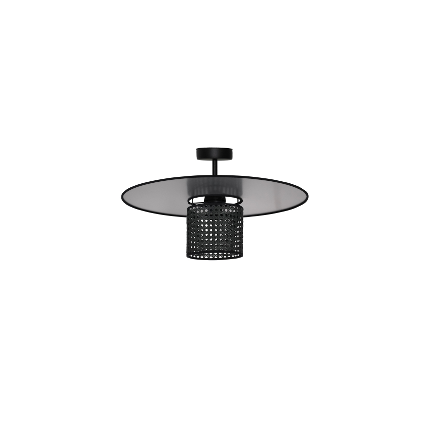 Duolla - Lámpara de techo TOKYO RATTAN 1xE27/15W/230V diá. 50 cm negro/plata