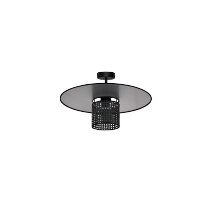 Duolla - Lámpara de techo TOKYO RATTAN 1xE27/15W/230V diá. 50 cm negro/plata