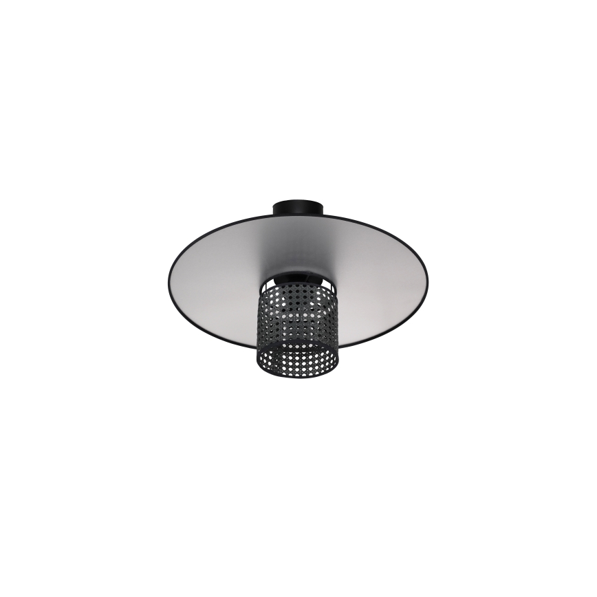 Duolla - Lámpara de techo TOKYO RATTAN 1xE27/15W/230V diá. 50 cm negro/plata