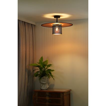 Duolla - Lámpara de techo TOKYO SHINY 1xE27/15W/230V diá. 50 cm negro/cobre