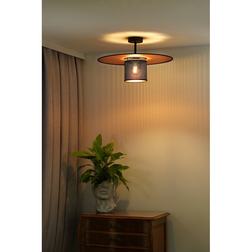 Duolla - Lámpara de techo TOKYO SHINY 1xE27/15W/230V diá. 50 cm negro/cobre