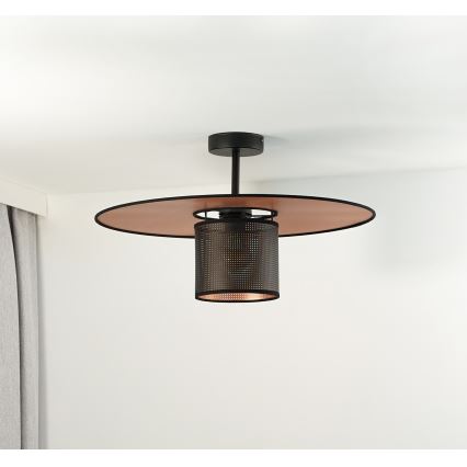 Duolla - Lámpara de techo TOKYO SHINY 1xE27/15W/230V diá. 50 cm negro/cobre