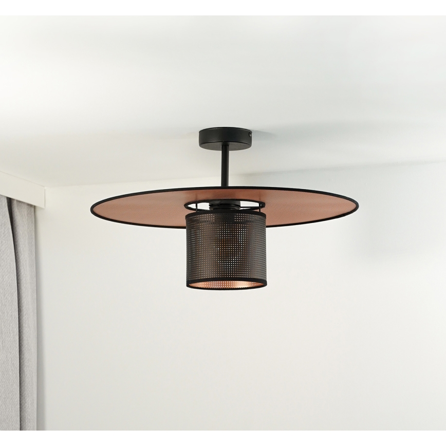 Duolla - Lámpara de techo TOKYO SHINY 1xE27/15W/230V diá. 50 cm negro/cobre