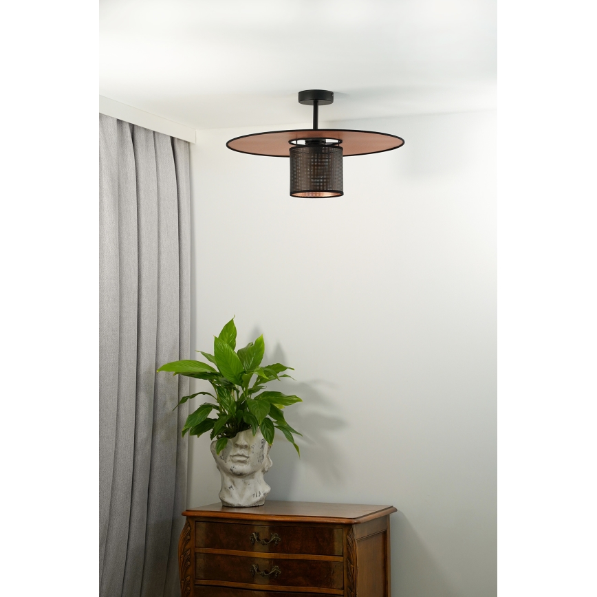 Duolla - Lámpara de techo TOKYO SHINY 1xE27/15W/230V diá. 50 cm negro/cobre