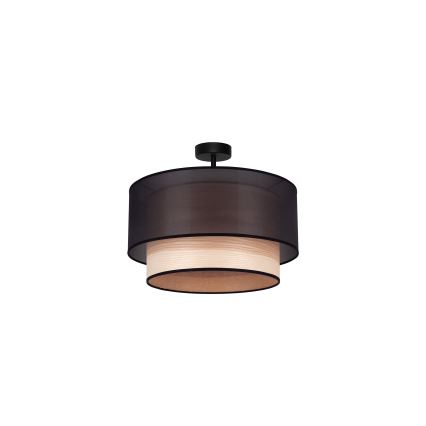 Duolla - Lámpara de techo WOOD BOHO 1xE27/15W/230V diá. 45 cm negro/beige