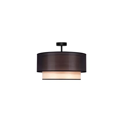 Duolla - Lámpara de techo WOOD BOHO 1xE27/15W/230V diá. 45 cm negro/beige