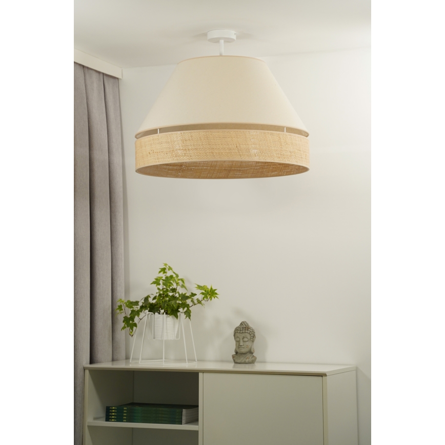 Duolla - Lámpara de techo YUTE AVIGNON 1xE27/15W/230V diá. 60 cm color crema/beige