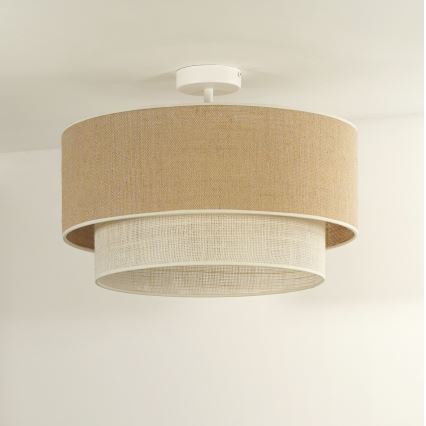 Duolla - Lámpara de techo YUTE BOHO 1xE27/15W/230V diá. 45 cm marrón/color crema