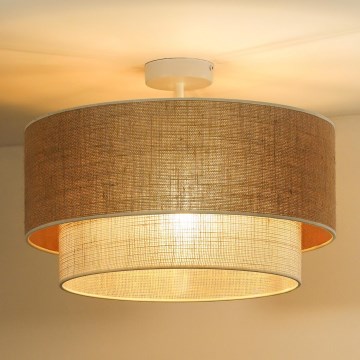 Duolla - Lámpara de techo YUTE BOHO 3xE27/15W/230V diá. 60 cm marrón/color crema