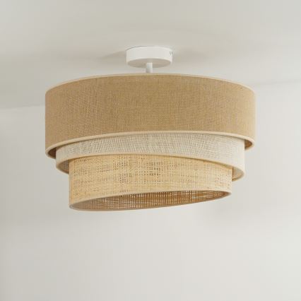 Duolla - Lámpara de techo YUTE TRIO 3xE27/15W/230V diá. 60 cm marrón/gris/beige