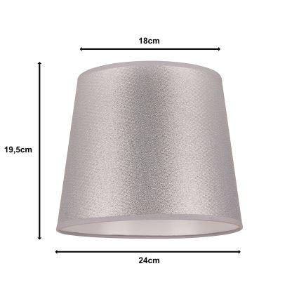 Duolla - Pantalla para lámpara de mesa CLASSIC M E27 diá. 24 cm plata