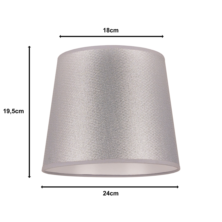 Duolla - Pantalla para lámpara de mesa CLASSIC M E27 diá. 24 cm plata