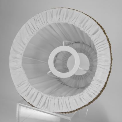 Duolla - Pantalla para lámpara de mesa y de pie E27 diá. 18,5 cm blanco/marrón