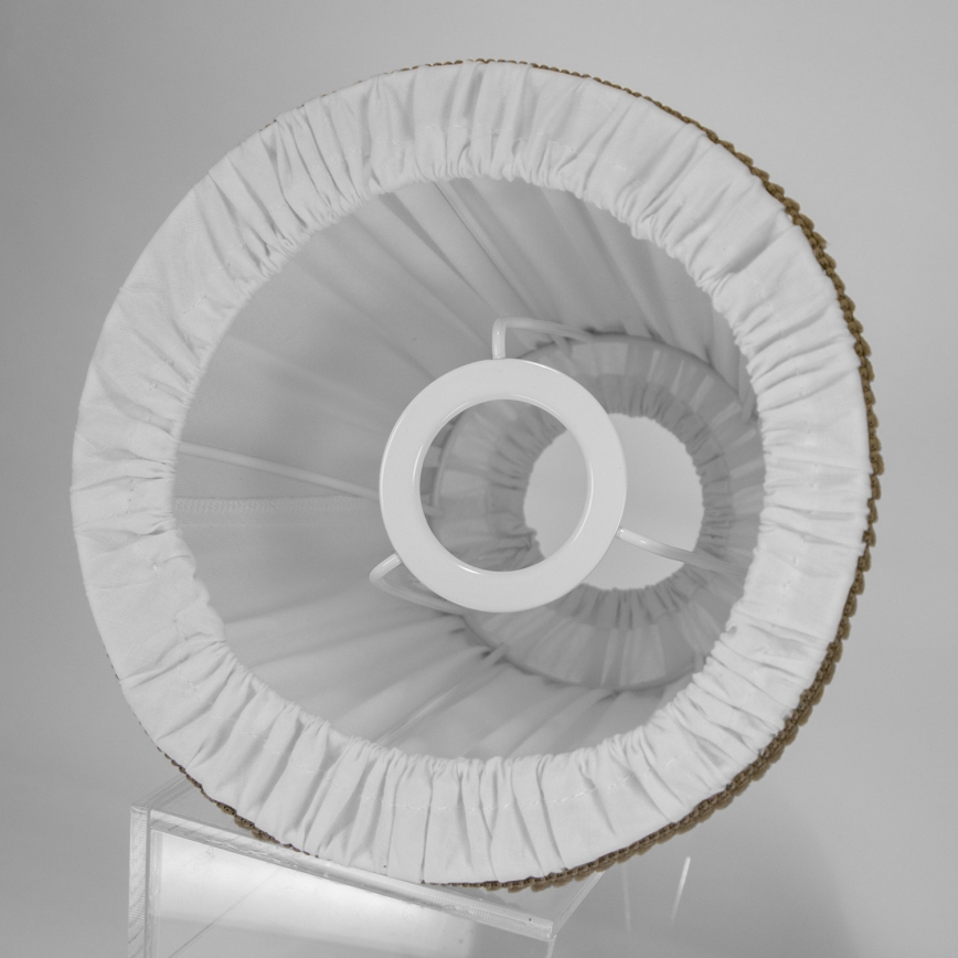 Duolla - Pantalla para lámpara de mesa y de pie E27 diá. 18,5 cm blanco/marrón