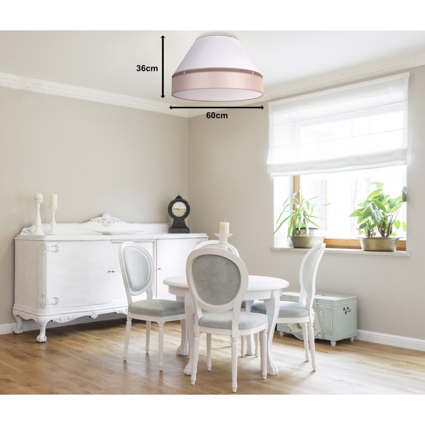 Duolla - Plafón AVIGNON 3xE27/15W/230V diá. 60 cm blanco/beige