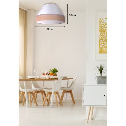 Duolla - Plafón AVIGNON 3xE27/15W/230V diá. 60 cm blanco/marrón